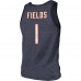 Майка с номером Justin Fields Chicago Bears Majestic Threads Player Tri-Blend - Heathered Navy