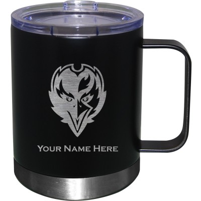 Baltimore Ravens Black 12oz. Personalized Stainless Steel Lowball with Handle