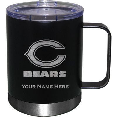 Chicago Bears Black 12oz. Personalized Stainless Steel Lowball with Handle