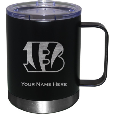 Именная Cincinnati Bengals Black 12oz. Stainless Steel Lowball with Handle