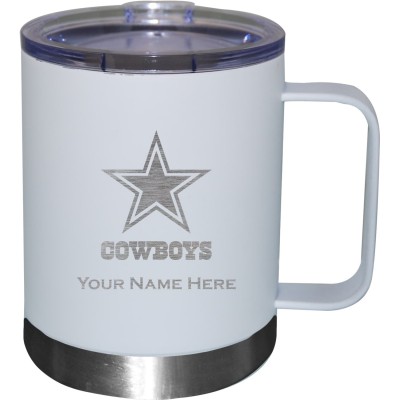Dallas Cowboys White 12oz. Personalized Stainless Steel Lowball with Handle