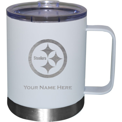 Именная Pittsburgh Steelers White 12oz. Stainless Steel Lowball with Handle