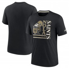 Футболка New Orleans Saints Nike Wordmark Logo Tri-Blend - Black