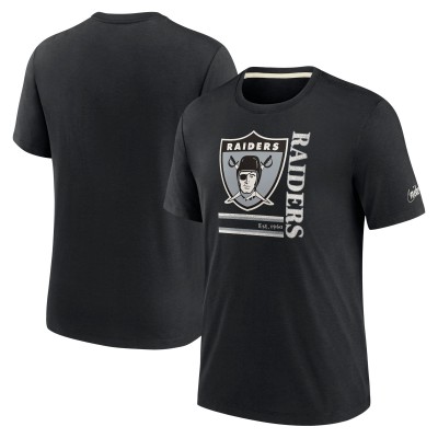 Футболка Las Vegas Raiders Nike Wordmark Logo Tri-Blend - Black