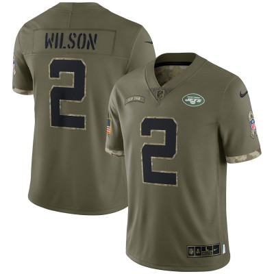 Джерси Zach Wilson New York Jets Nike 2022 Salute To Service Limited - Olive