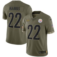 Джерси Najee Harris Pittsburgh Steelers Nike 2022 Salute To Service Limited - Olive