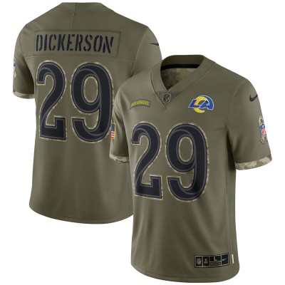 Джерси Eric Dickerson Los Angeles Rams 2022 Salute To Service Retired Player Limited - Olive