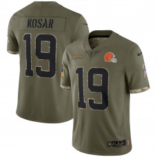 Джерси Bernie Kosar Cleveland Browns 2022 Salute To Service Retired Player Limited - Olive