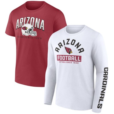 Футболка Arizona Cardinals Long and Short Sleeve Two-Pack - Cardinal/White