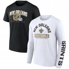 Футболка New Orleans Saints Long and Short Sleeve Two-Pack - Black/White