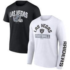 Футболка Las Vegas Raiders Long and Short Sleeve Two-Pack - Black/White