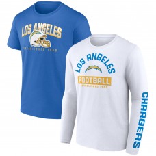 Футболка Los Angeles Chargers Long and Short Sleeve Two-Pack - Powder Blue/White