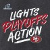 Футболка San Francisco 49ers 2021 NFL Playoffs Bound Lights Action - Heathered Charcoal - оригинальная атрибутика плейофф НФЛ 2021/2022