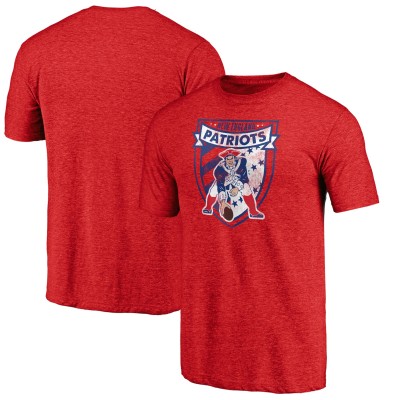 New England Patriots Red Hometown Collection The Shield Tri-Blend T-Shirt