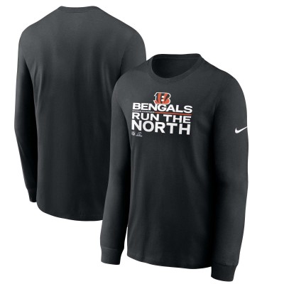 Футболка с длинным рукавом Cincinnati Bengals Nike 2021 AFC North Division Champions Trophy Collection - Black - оригинальная атрибутика плейофф НФЛ 2021/2022