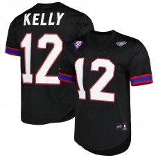 Футболка Jim Kelly Buffalo Bills Mitchell & Ness Retired Player Name & Number Mesh - Black
