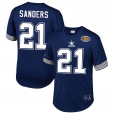 Dallas Cowboys Deion Sanders Mitchell & Ness Navy Retired Player Name & Number Mesh Top