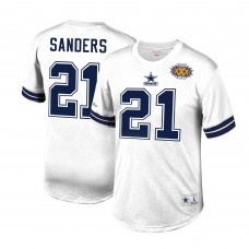 Dallas Cowboys Deion Sanders Mitchell & Ness White Retired Player Name & Number Mesh Top