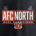 Футболка Cincinnati Bengals 2021 AFC North Division Champions Blocked Favorite - Heathered Charcoal - оригинальная атрибутика плейофф НФЛ 2021/2022