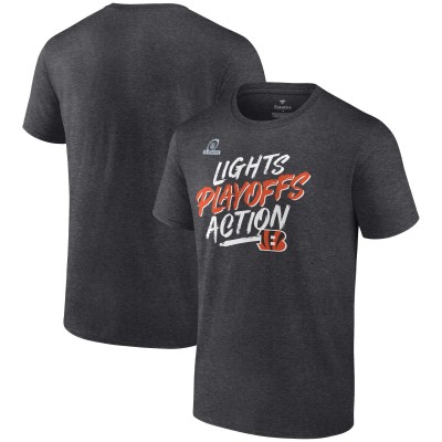 Футболка Cincinnati Bengals 2021 NFL Playoffs Bound Lights Action - Charcoal - оригинальная атрибутика плейофф НФЛ 2021/2022