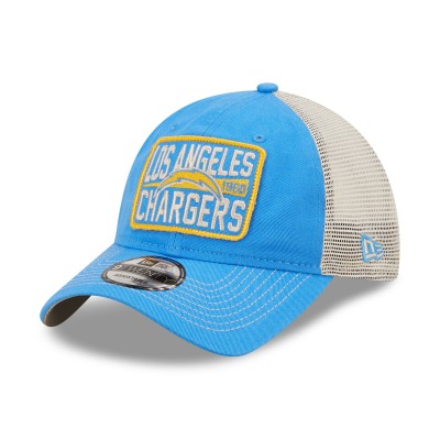 Los Angeles Chargers New Era Powder Blue/Natural Devoted Trucker 9TWENTY Snapback Hat