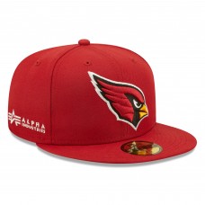 Бейсболка Arizona Cardinals New Era x Alpha Industries Alpha 59FIFTY - Cardinal