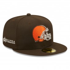 Cleveland Browns New Era x Alpha Industries Alpha 59FIFTY Fitted Hat - Brown