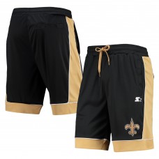 New Orleans Saints Starter Fan Favorite Fashion Shorts - Black/Gold