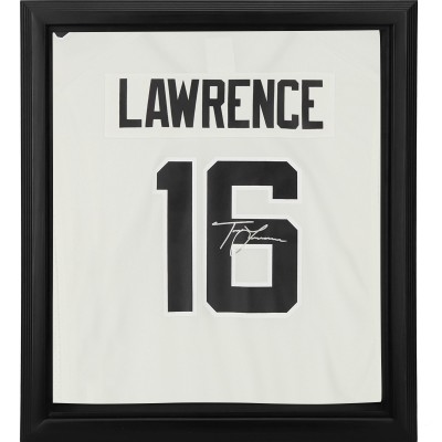 Autographed Jacksonville Jaguars Trevor Lawrence Fanatics Authentic Framed White Nike Game Jersey Shadowbox
