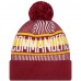 Шапка с помпоном Washington Commanders New Era Striped Cuffed Knit - Burgundy