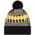 Шапка с помпоном Pittsburgh Steelers New Era Striped Cuffed Knit - Black