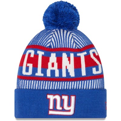 Шапка с помпоном New York Giants New Era Striped Cuffed Knit - Royal