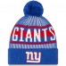 Шапка с помпоном New York Giants New Era Striped Cuffed Knit - Royal Шапка с помпоном New York Giants New Era Striped Cuffed Knit - Royal