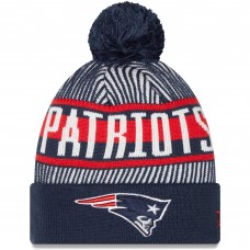 Шапка с помпоном New England Patriots New Era Striped Cuffed Knit - Navy
