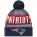 Шапка с помпоном New England Patriots New Era Striped Cuffed Knit - Navy
