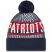 Шапка с помпоном New England Patriots New Era Striped Cuffed Knit - Navy