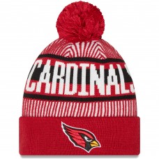 Шапка с помпоном Arizona Cardinals New Era Striped Cuffed Knit - Cardinal