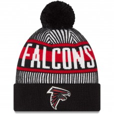 Шапка с помпоном Atlanta Falcons New Era Striped Cuffed Knit - Black
