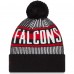 Шапка с помпоном Atlanta Falcons New Era Striped Cuffed Knit - Black