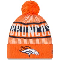 Шапка с помпоном Denver Broncos New Era Striped Cuffed Knit - Orange