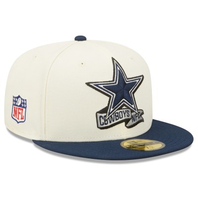 Бейсболка Dallas Cowboys New Era 2022 Sideline 59FIFTY - Cream/Navy