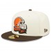 Бейсболка Cleveland Browns New Era 2022 Sideline 59FIFTY - Cream/Brown