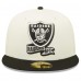 Бейсболка Las Vegas Raiders New Era 2022 Sideline 59FIFTY - Cream/Black