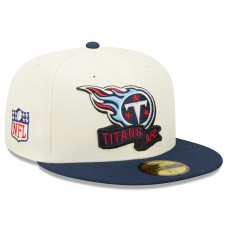 Бейсболка Tennessee Titans New Era 2022 Sideline 59FIFTY - Cream/Navy