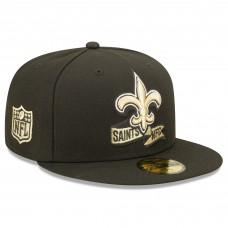 Бейсболка New Orleans Saints New Era 2022 Sideline 59FIFTY Pop - Black