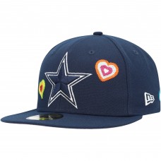 Бейсболка Dallas Cowboys New Era Chain Stitch Heart 59FIFTY - Navy