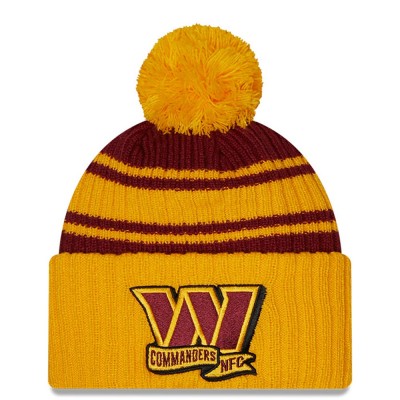 Шапка с помпоном Washington Commanders New Era 2022 Sideline - Burgundy/Gold