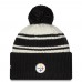 Шапка с помпоном Pittsburgh Steelers New Era 2022 Sideline Sport - Cream/Black