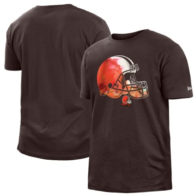 Футболка Cleveland Browns New Era 2022 Sideline Ink Dye - Brown