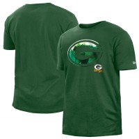 Футболка Green Bay Packers New Era Green 2022 Sideline Ink Dye